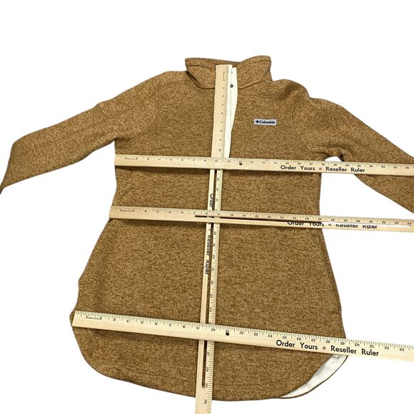 Columbia Women's Small Sweater Weather Fleece Tunic 1/4 Button Camel Brown - Picture 5 of 15